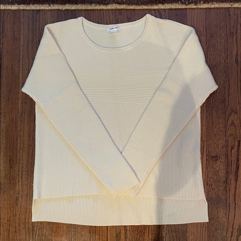 Helmut Lang Cream Ribbed Women's Sweater